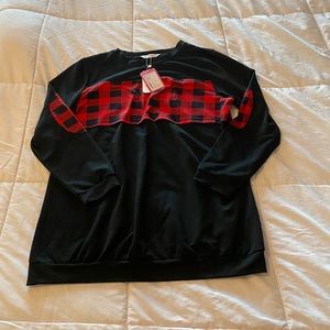 Buffalo plaid nursing/breast-feeding top
